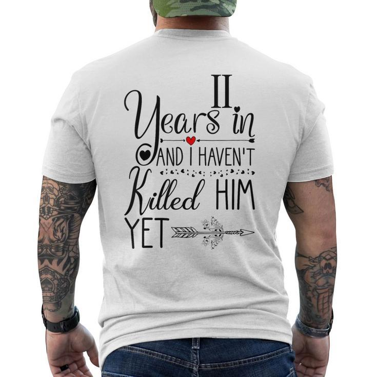 11Th Wedding Anniversary For Her 11 Years Of Marriage Men's T-shirt Back Print