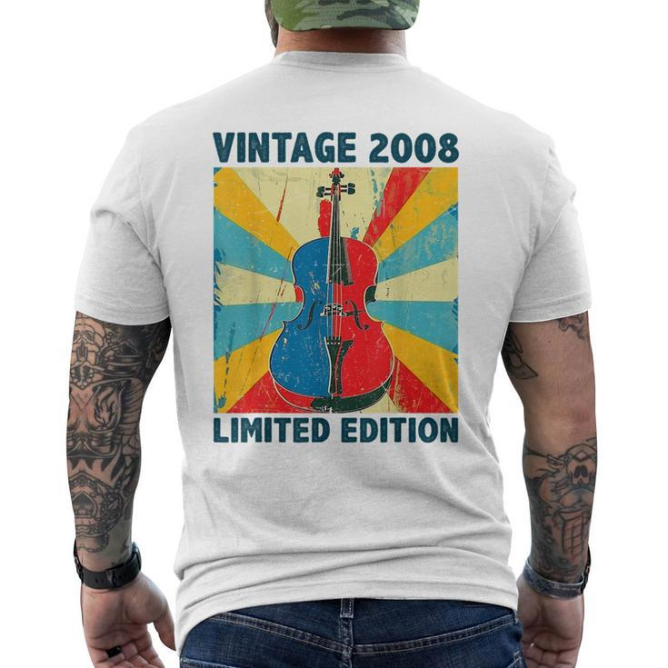 16 Years Old Vintage 2008 Cello Lover 16Th Birthday Men's T-shirt Back Print