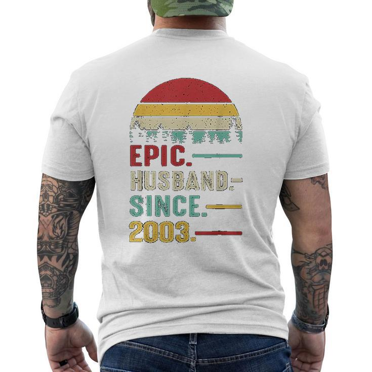 18Th Wedding Anniversary Ideas Epic Husband Since 2003 Mens Back Print T-shirt