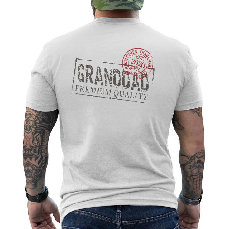 Graphic 365 Granddad Grandpa Vintage Est 2020 Men Mens Back Print T-shirt