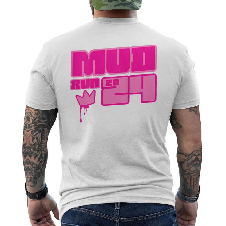 5K Mud Run 2024 Princess Muddy Pit Obstacles Mudding Team Men's T-shirt Back Print