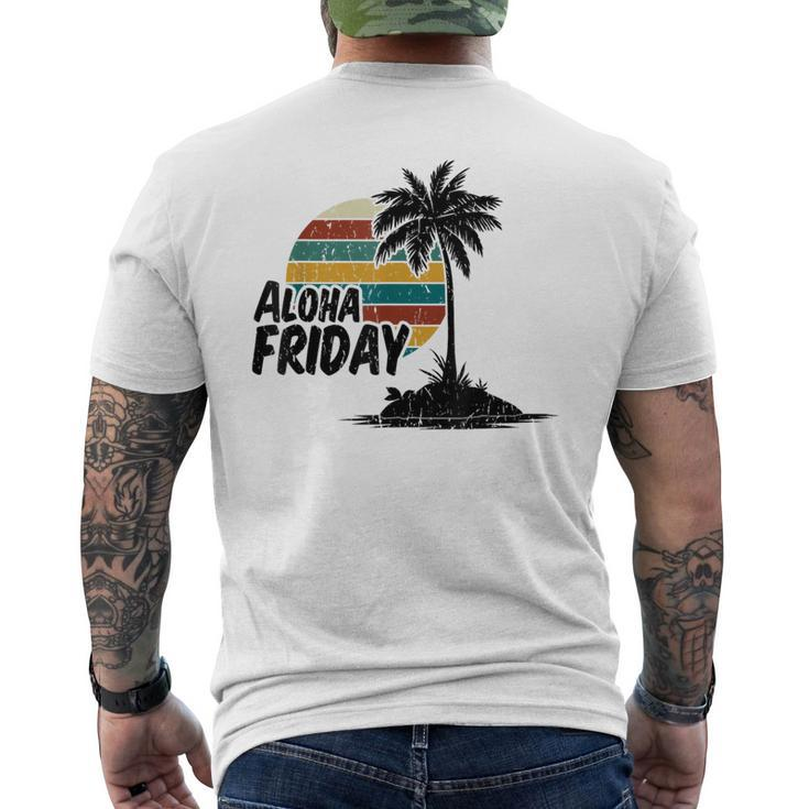 Aloha Friday Hawaiian Retro Sunset Summer Vintage Men's T-shirt Back Print