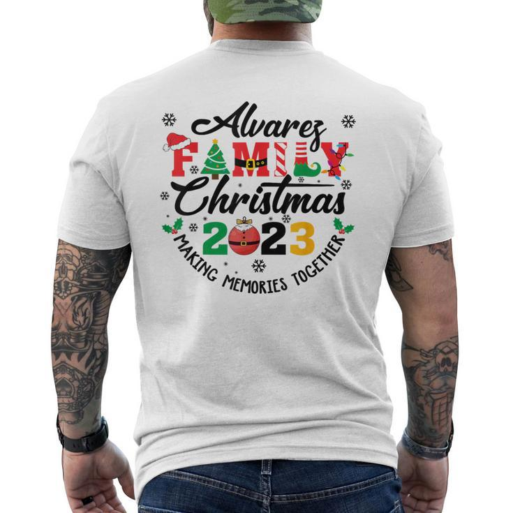 Alvarez Family Name Christmas Matching Surname Xmas Men's T-shirt Back Print