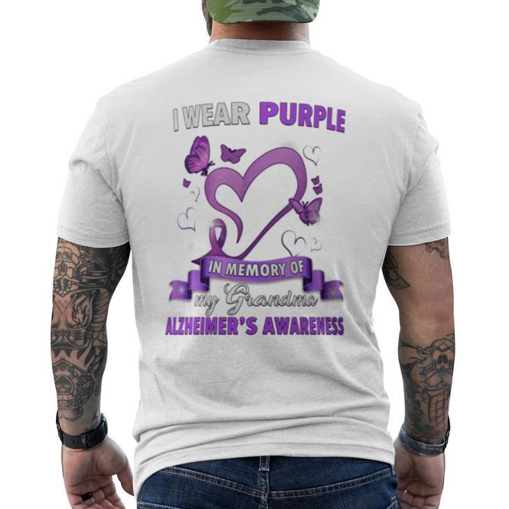 Alzheimer's Awareness I Wear Purple In Memory Of My Grandma Men's T-shirt Back Print