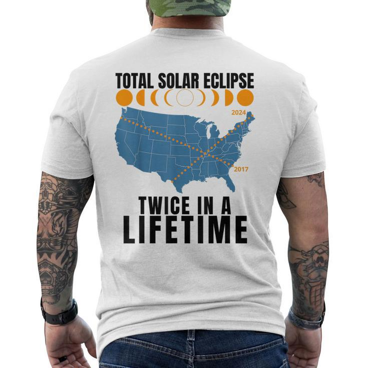America Total Solar Eclipse April 8 2024 Usa Map Totality Men's T-shirt Back Print