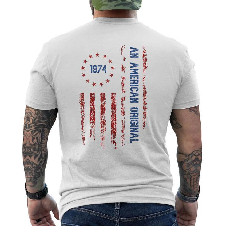 An American Original 1974 Year Of Birth Vintage Murica Flag Men's T-shirt Back Print