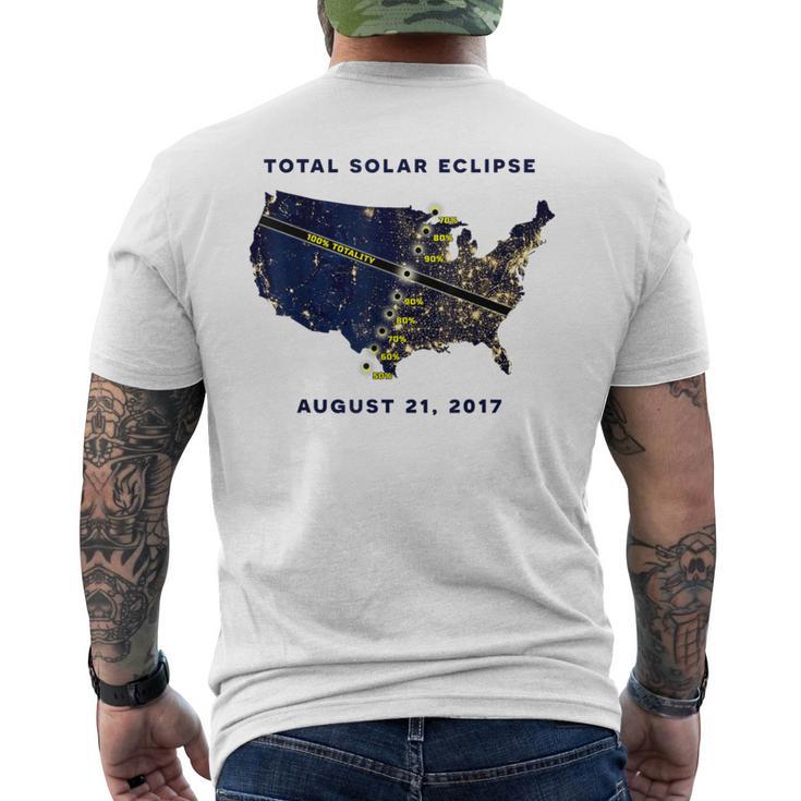 All American Total Solar Eclipse 2017 Map Men's T-shirt Back Print