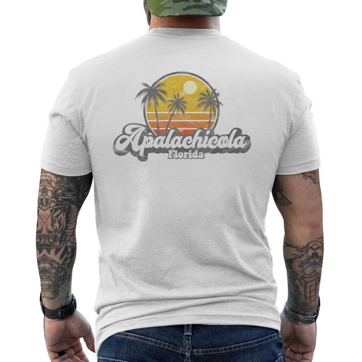 Apalachicola Fl Retro Strand Angeln Bootfahren Surfen T-Shirt mit Rückendruck
