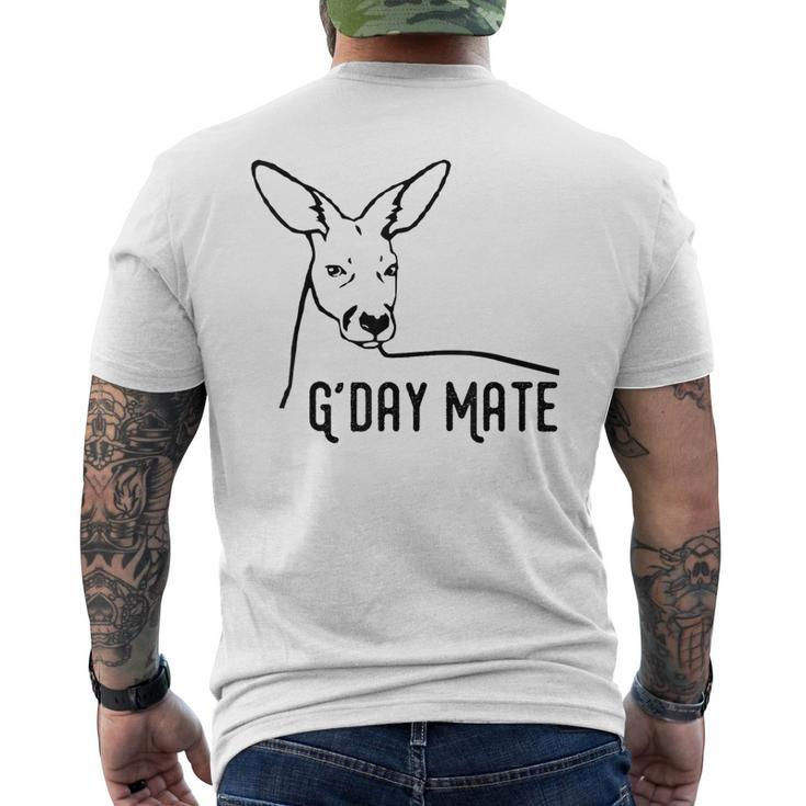 Australia G'day Mate Kangaroo Australian Symbol Men's T-shirt Back Print