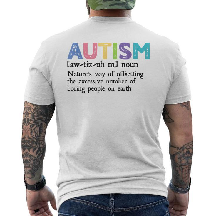 Autism Definition Autism Awareness Acceptance Men's T-shirt Back Print