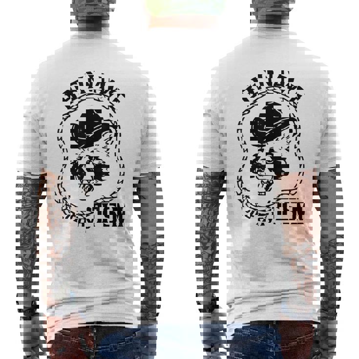 Autism Be In Awe Of My 'Tism Raccoon Cowboy Men's T-shirt Back Print