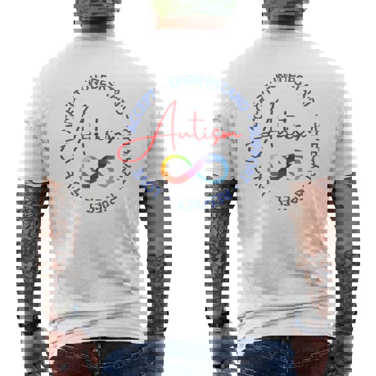 Autismo Aceptar Entender Apoyo Respeto Amor Neurodiversidad Camiseta Hombre Estampado Espalda