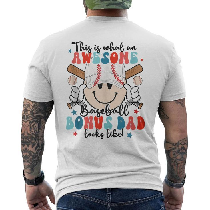 Awesome Baseball Bonus Dad Looks Like Smile Face Fathers Day Men's T-shirt Back Print