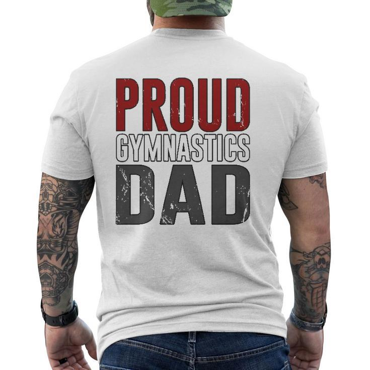 Awesome Distressed Proud Gymnastics Dad Mens Back Print T-shirt