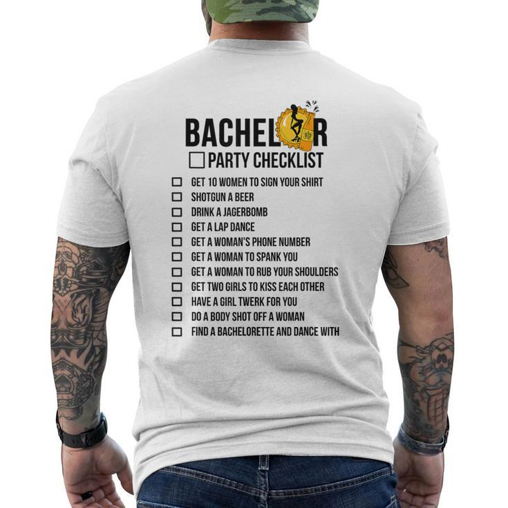 Bachelor Party Check List Men's T-shirt Back Print