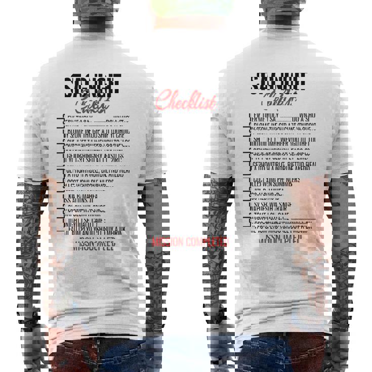 Bachelors Party Checklist Stag Do Party Games Men's T-shirt Back Print