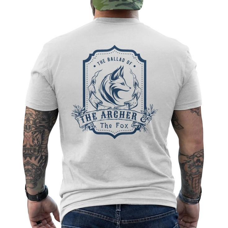 The Ballad Of The Archer And The Fox Bookish Romantasy Retro Men's T-shirt Back Print