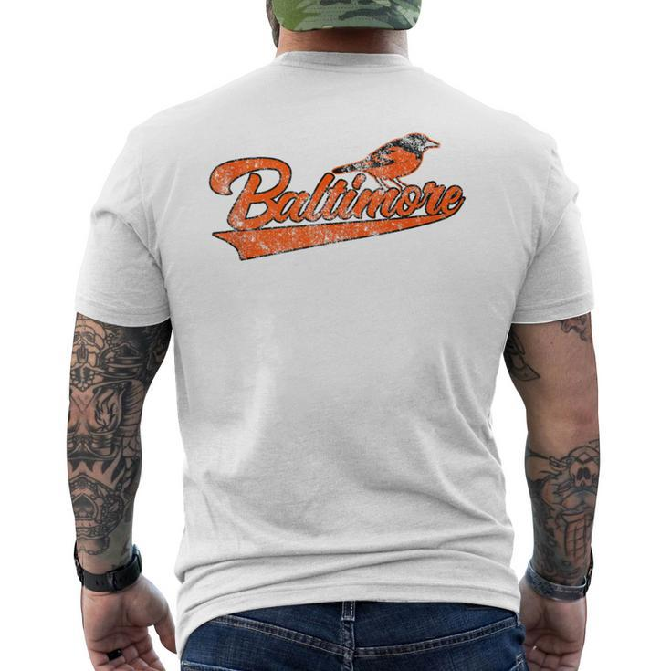 Baltimore Retro Vintage Baseball Classic Maryland Men's T-shirt Back Print