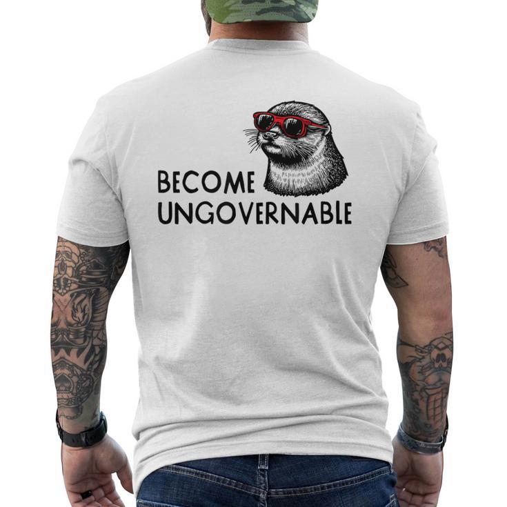 Become Ungovernable Sunglasses Otter 841 Men's T-shirt Back Print