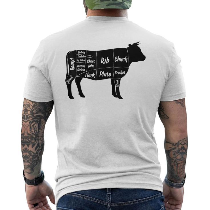 Beef Butcher Cow Cuts Diagram Men's T-shirt Back Print