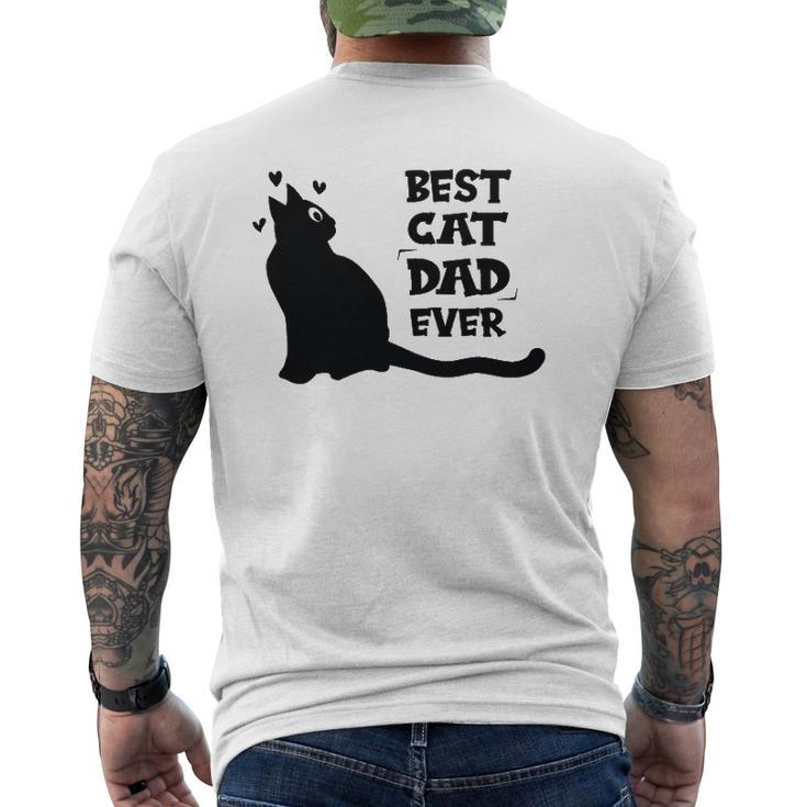 Best Cat Dad Ever Cat Lover Mens Back Print T-shirt