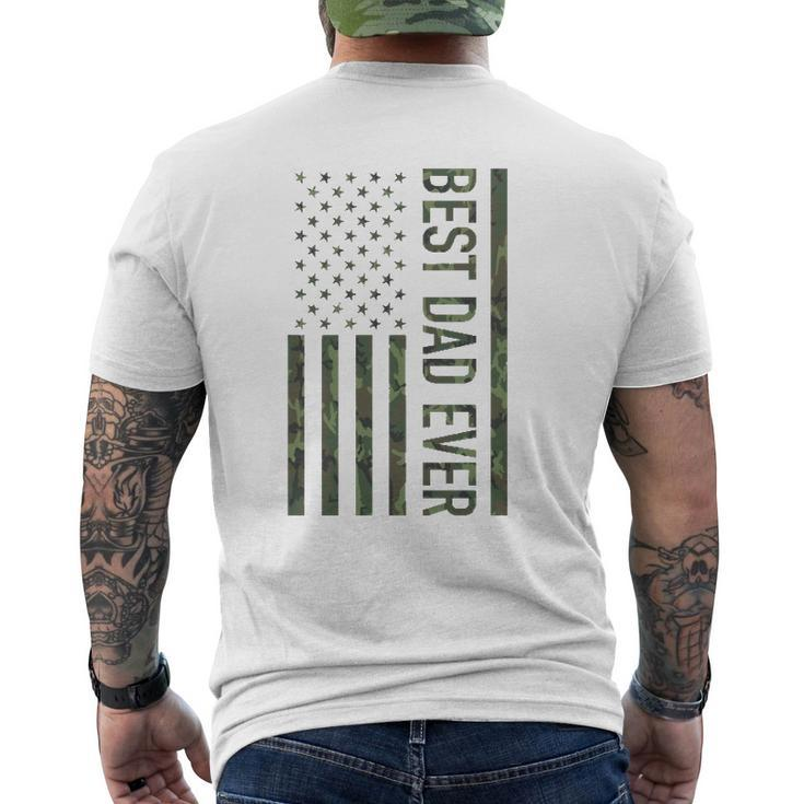 Best Dad Ever American Us Camouflage Flag For Father Mens Back Print T-shirt