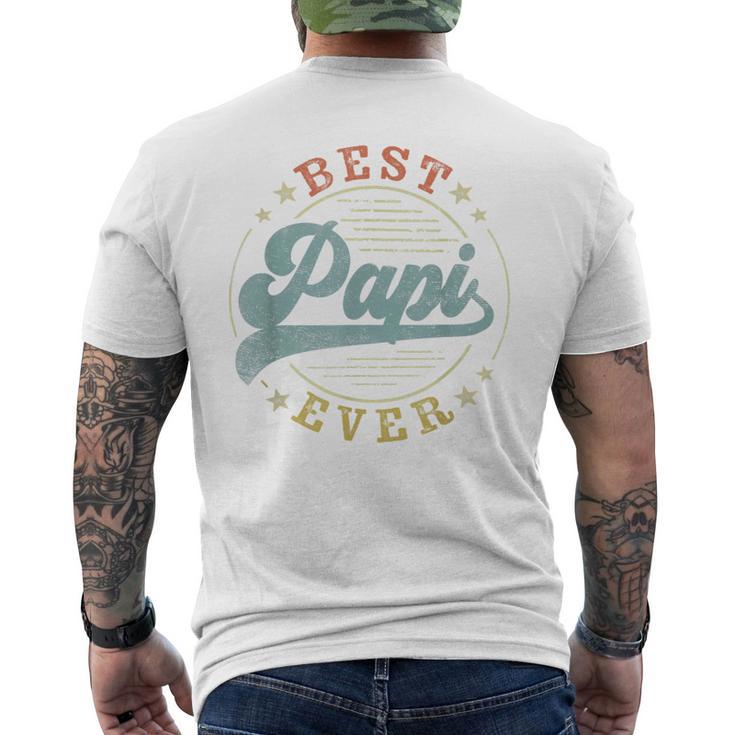 Best Papi Ever Father's Day Papi Vintage Emblem Men's T-shirt Back Print