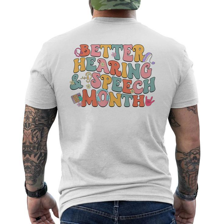 Better Hearing And Speech Month Awareness Speech Therapist Men's T-shirt Back Print