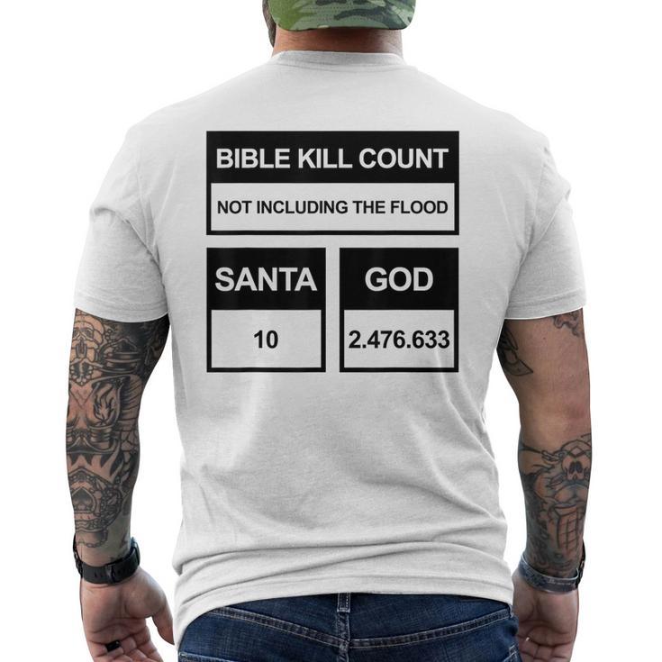 Bible Kill Count Not Including The Flood Satan God Men's T-shirt Back Print