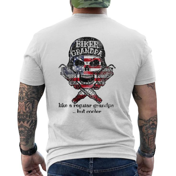 Biker Grandpa Motorcycle Grandfather Tee Mens Back Print T-shirt