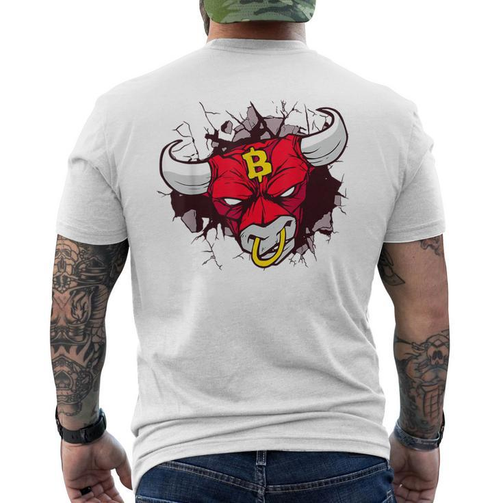 Bitcoin Bull Cryptocurrency Btc Men's T-shirt Back Print