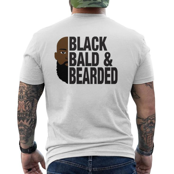 Black Bald And Bearded Face Father's Day Mens Back Print T-shirt