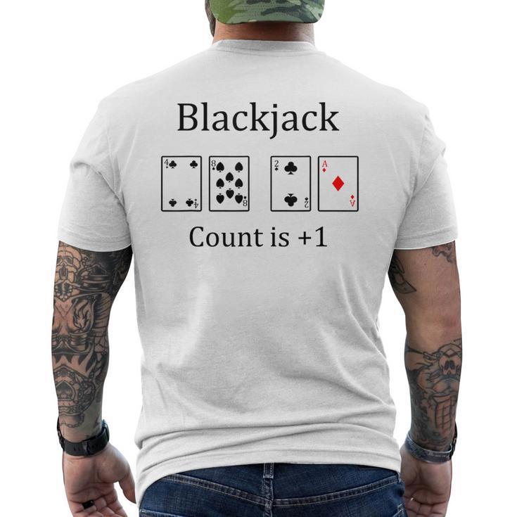 Blackjack 21 Game Card Counting Gambling Men's T-shirt Back Print