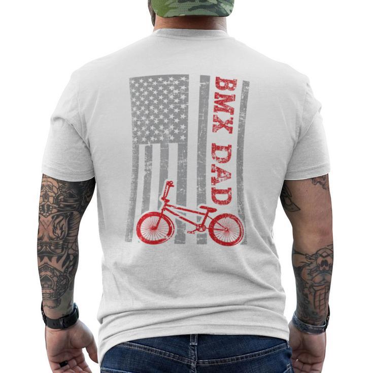 Bmx Dad Patriot Freestyle Bike Father's Day Usa Men's T-shirt Back Print