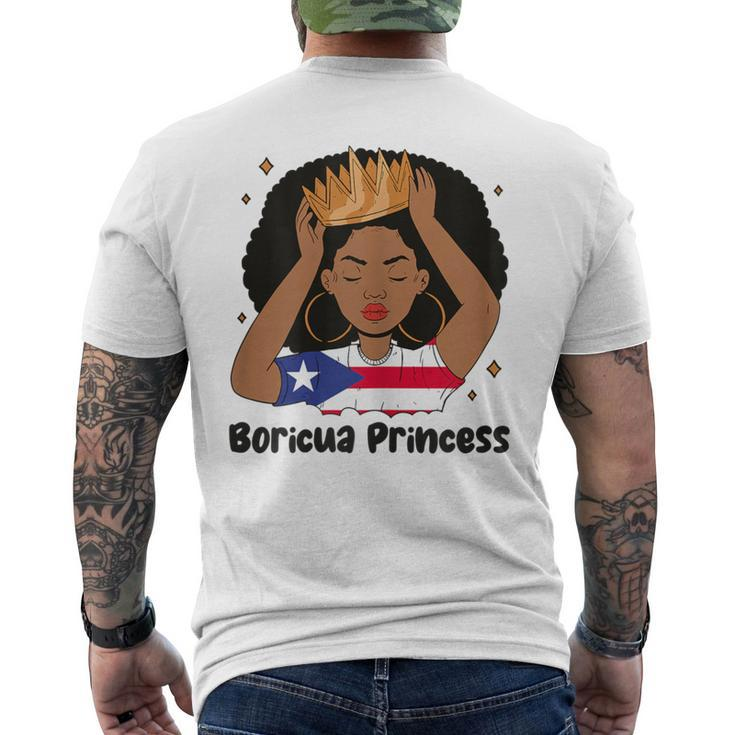 Boricua Princess Afro Hair Latina Heritage Puerto Rico Girl Men's T-shirt Back Print