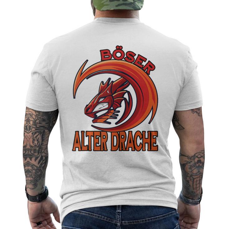 Böser Alter Drache Lustiger Totenkopf Skull Papa Raglan T-Shirt mit Rückendruck