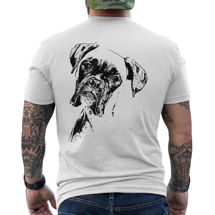 Boxer Dog Face Dog Lovers Boxer Dog Men's T-shirt Back Print