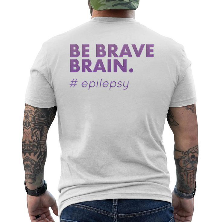 Be Brave Brain Epilepsy Purple Awareness Men's T-shirt Back Print