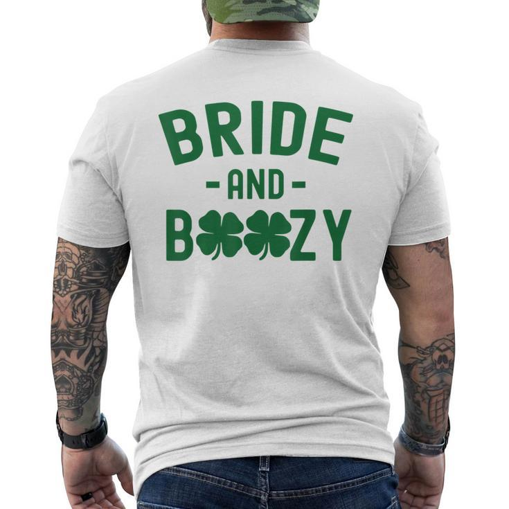 Bride And Boozy Irish St Patrick's Day Shamrocks Men's T-shirt Back Print