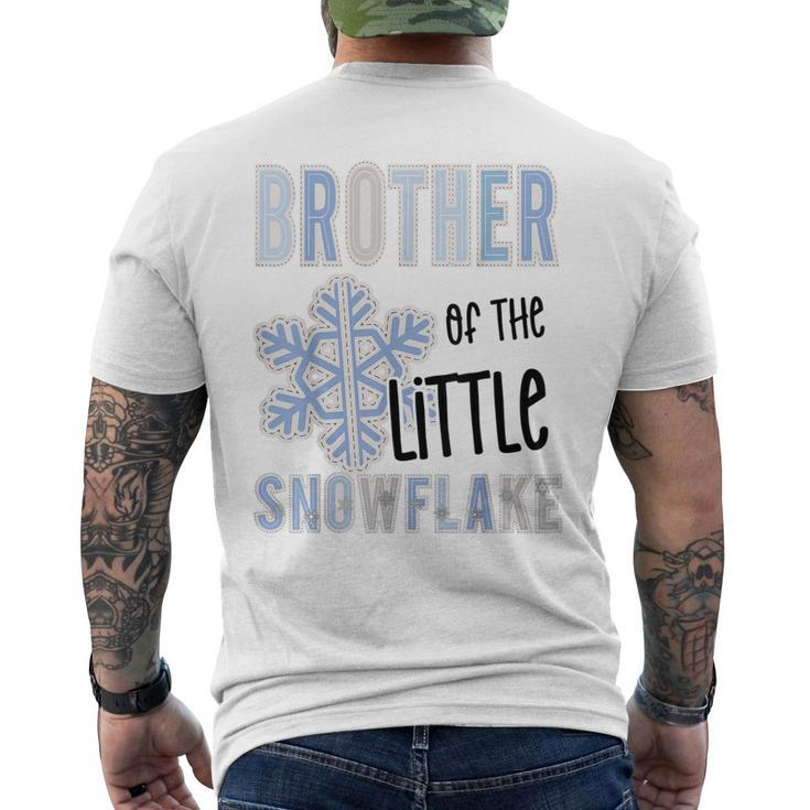 Brother Of Little Snowflake Christmas Winter Baby Shower Boy Men's T-shirt Back Print
