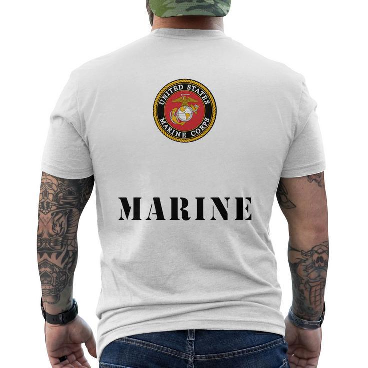 Brother Of A United States Marine Custom Template Mens Back Print T-shirt