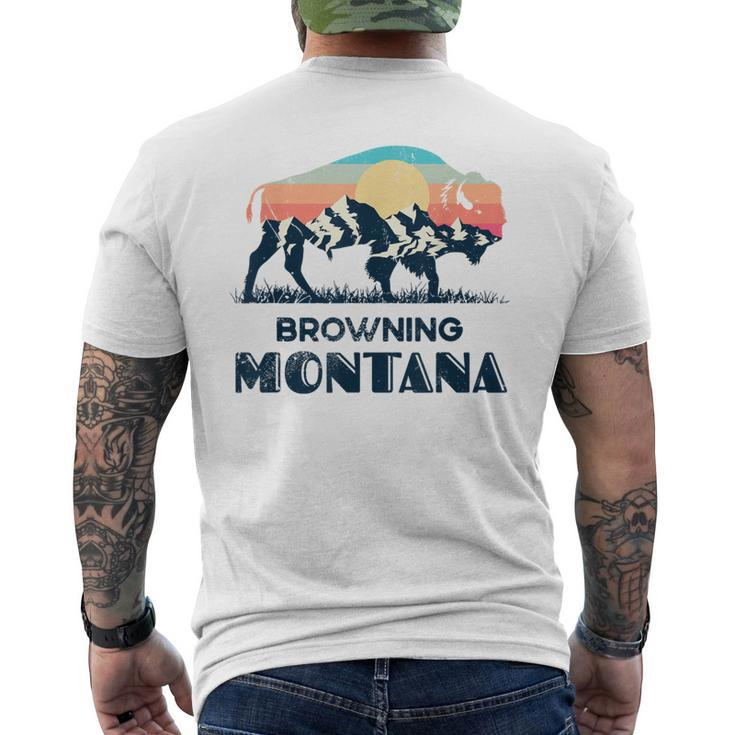 Browning Montana Vintage Hiking Bison Nature Men's T-shirt Back Print