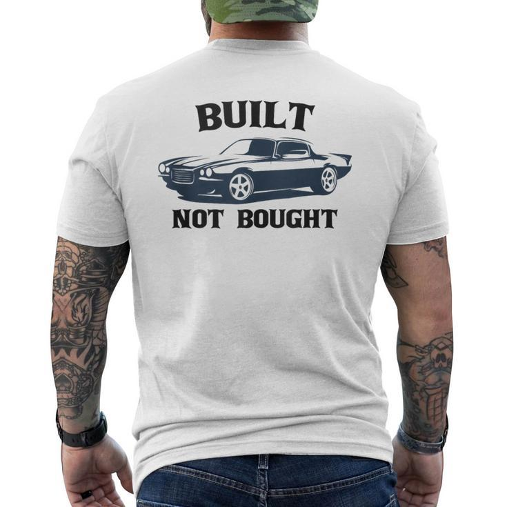 Built-Not-Bought Mechanical Muscle Cars Vintage Graphic Mens Men's T-shirt Back Print