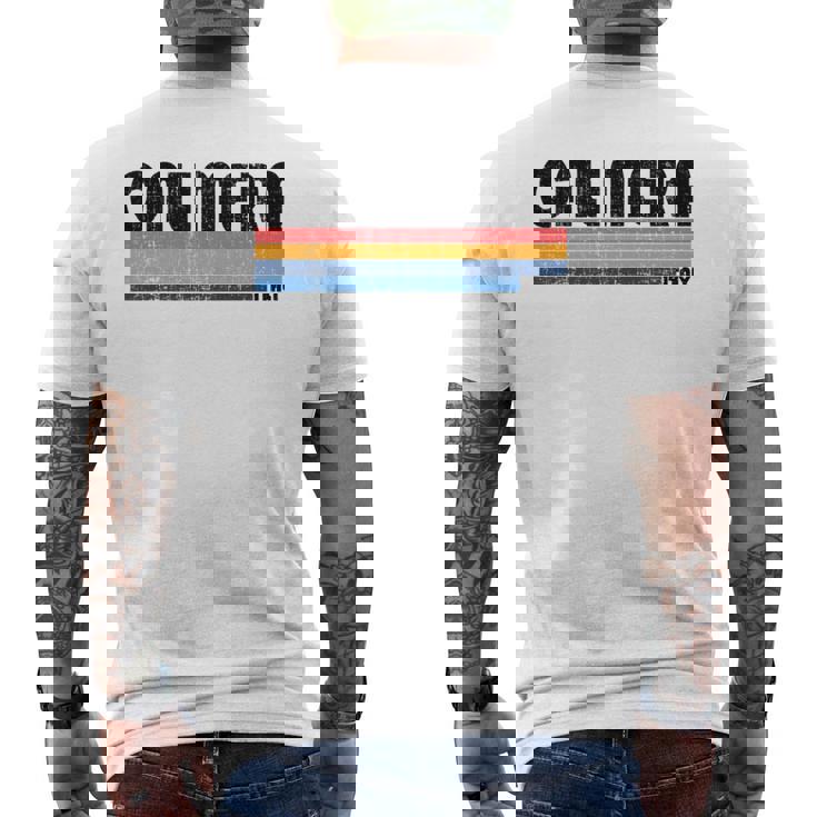 Calimera Italia Retro 70S 80S Style Manga Larga Camiseta Hombre Estampado Espalda