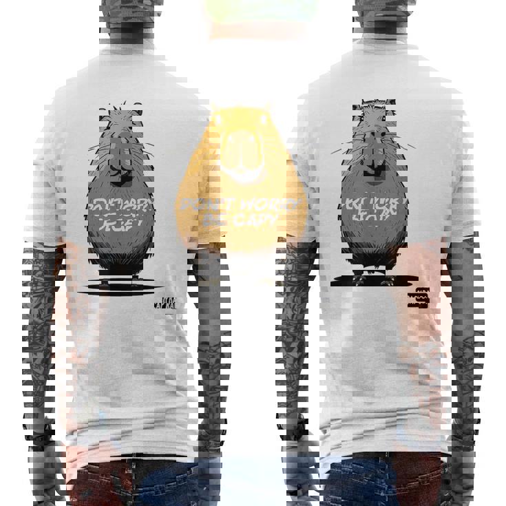 Capibara No Te Preocupes Sé Capibara Divertido Lindo Sé Feliz Capibara Camiseta Hombre Estampado Espalda