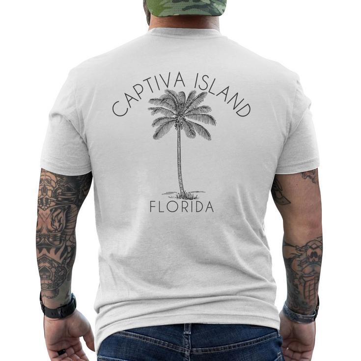 Captiva Island Beach  Palm Tree Illustration Men's T-shirt Back Print