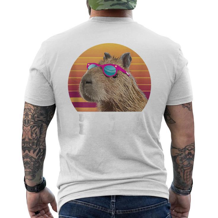 Capybara Don't Worry Be Capy Retro Vintage Capybara Men's T-shirt Back Print