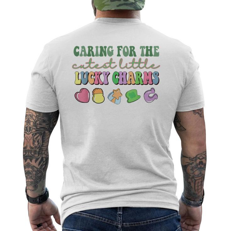 Caring For The Cutest Little Lucky Charm St Patrick's Day Men's T-shirt Back Print