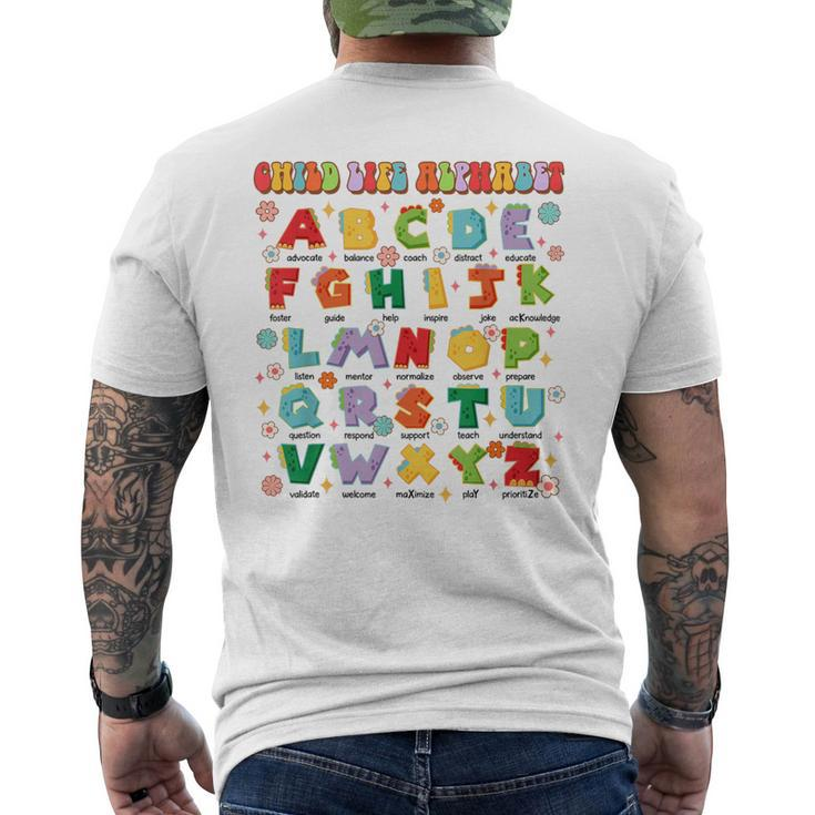 Child Life Specialist Cls Dinosaur Dino Child Life Alphabet Men's T-shirt Back Print
