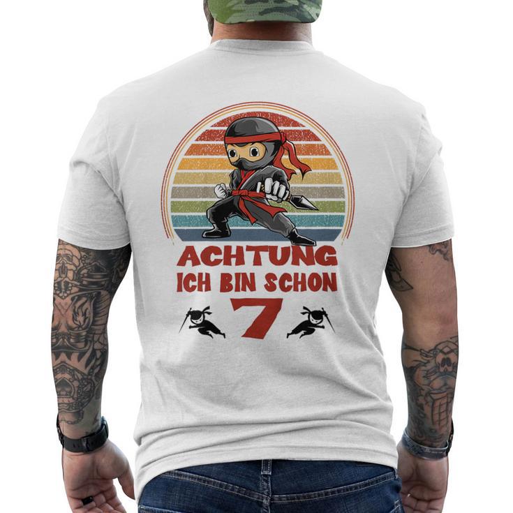 Children's Ninja 7Th Birthday For Boys Achtung Ich Bin 7 Jahre T-Shirt mit Rückendruck